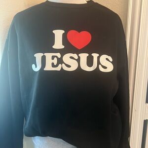 Black 'I Love Jesus' Sweater